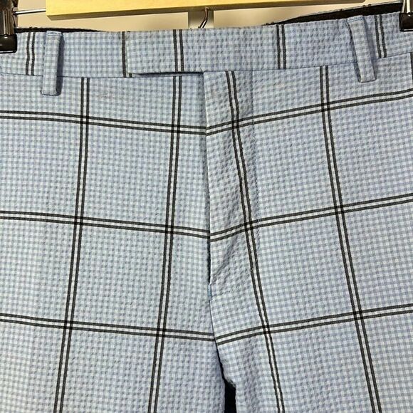 TWISTED TAILOR Men’s Flat Front Windowpane Cosmic Trouser Pants Blue Size 34R - Picture 4 of 10